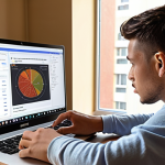 **

A student is sitting in front of a computer, carefully comparing two different online course platforms on separate browser windows. Charts with ratings are visible on screen, and the student is also looking at comments. Emphasis on making an informed choice and avoiding scams.

**
