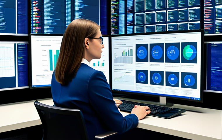 A diligent public administrator, gender-neutral appearance, in modest professional dress, sits at a modern workstation filled with multiple digital screens displaying complex data and policy documents. The environment is a contemporary, well-organized government office, subtly conveying a sense of busy activity and the demands of digital work. The subject maintains a focused, composed expression. fully clothed, appropriate attire, professional dress, safe for work, appropriate content, perfect anatomy, correct proportions, natural pose, well-formed hands, proper finger count, natural body proportions, professional photography, high quality.