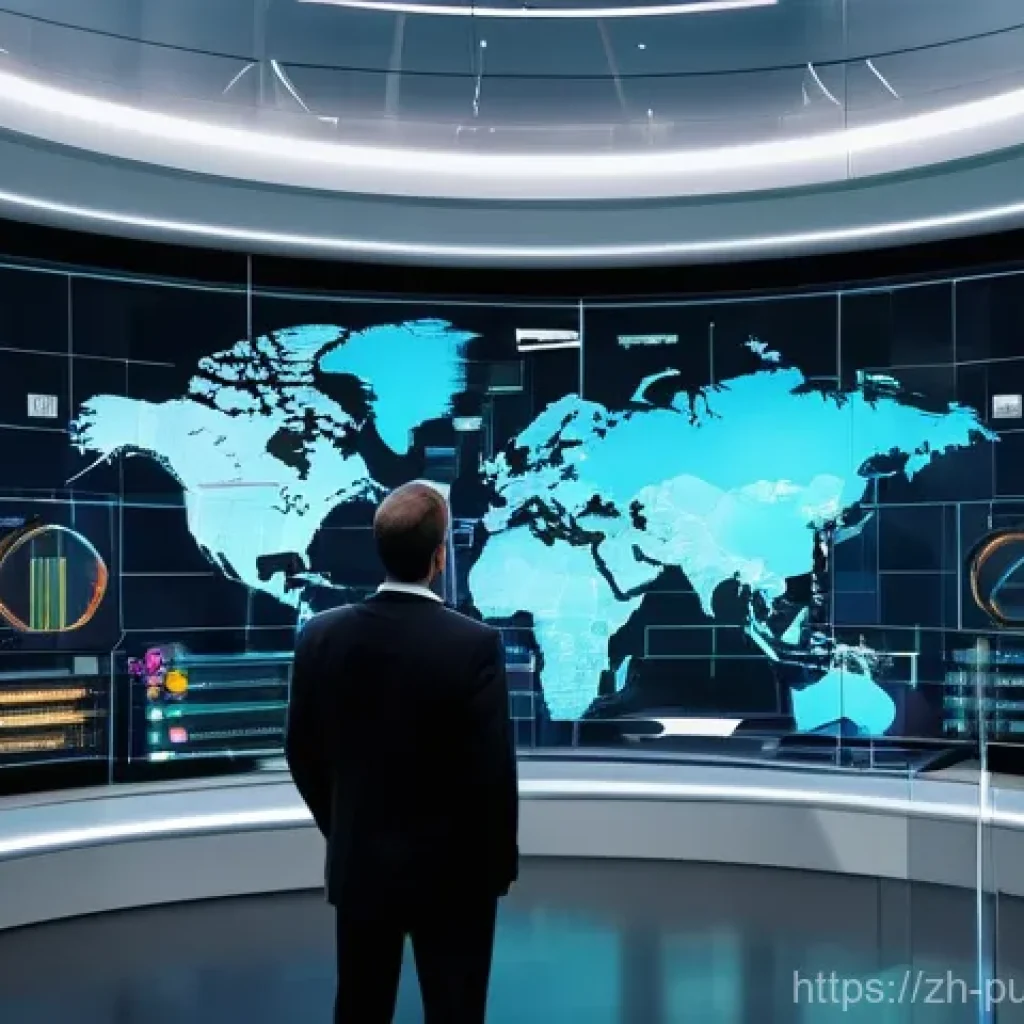 공공관리사 실무에서 자주 활용되는 툴 - **Prompt:** A dynamic, overhead shot of a futuristic public administration office, showcasing a male...
