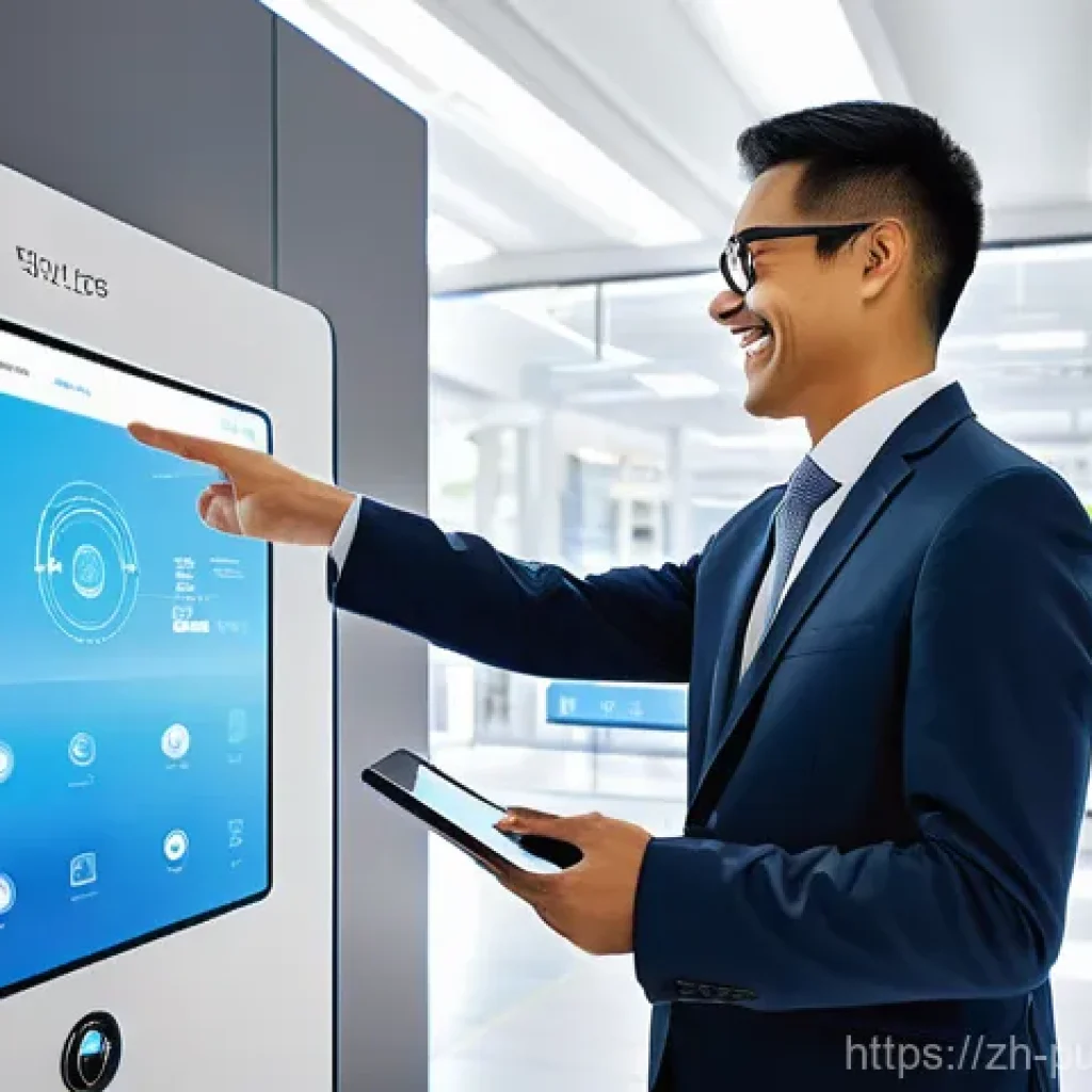 공공관리사와 관련된 최신 트렌드와 연구 주제 - **Prompt 1: The Future of Smart Government Services**
A bright, modern government service center...