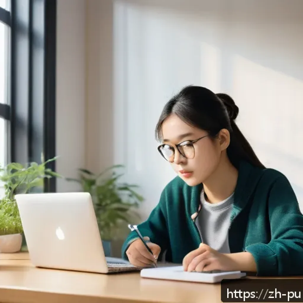 공공관리사 필기 및 실기 준비 팁 - A focused young adult Chinese student sitting at a tidy desk in a modern study room, wearing casual ...
