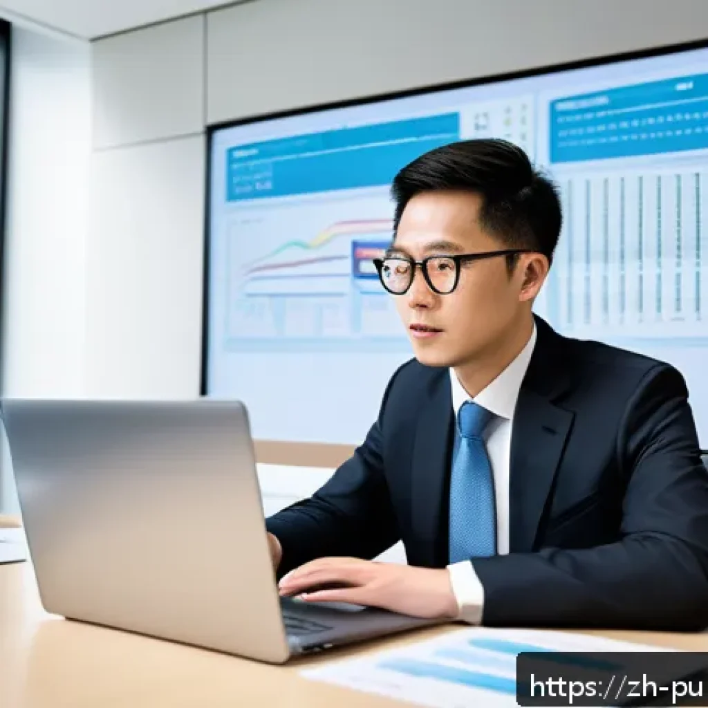 공공관리사 자격증의 미래 가능성 - A modern Chinese government office scene showing a confident professional public administrator weari...