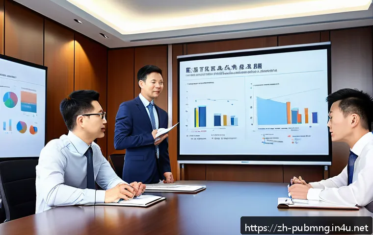 공공관리사 실무를 위한 필수 지식 - A modern office meeting scene showing a diverse team of Chinese professionals engaged in a collabora...