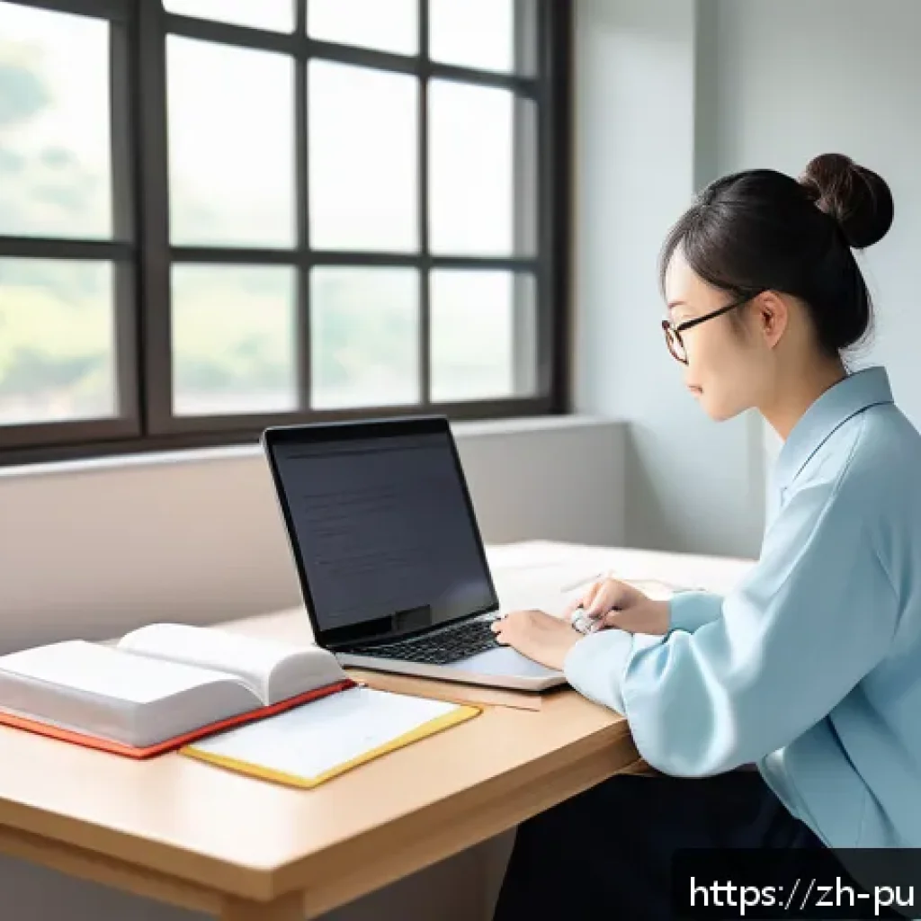 공공관리사 실기시험에서 자주 나오는 문제 유형 - A modern study room scene with a young Chinese adult (wearing casual home clothes) focused on exam p...