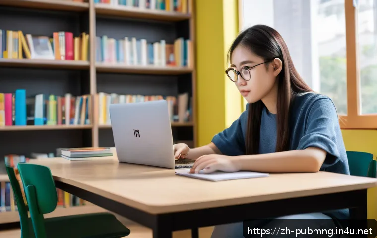 공공관리사 필기시험 준비에 도움이 되는 앱 - A modern study scene featuring a young Chinese student sitting at a tidy desk with a sleek laptop di...